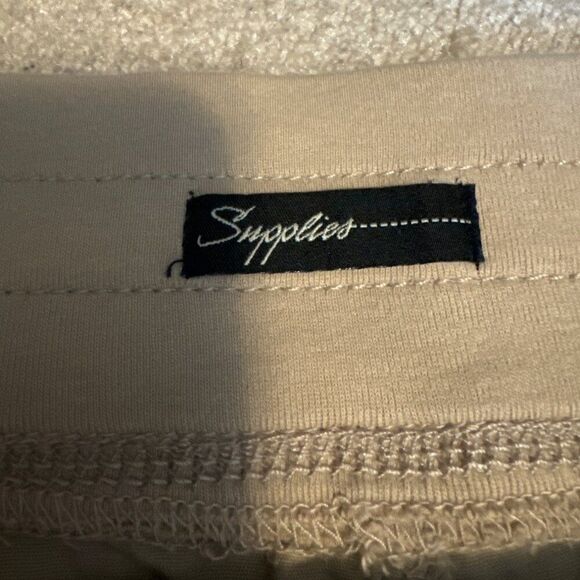 Synpolies womens Cargo Pants 8 Beige Cotton Spandex Drawstring Waist Made In Vie - Picture 3 of 8